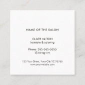 Minimale Elegant Faux Silver Scissors Haarstylist Vierkante Visitekaartje (Achterkant)