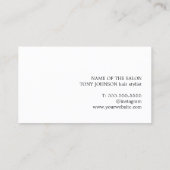 Minimale Elegant Faux Silver Scissors Hair Stylist Visitekaartje (Achterkant)