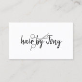 Minimale Elegant Faux Silver Scissors Hair Stylist Visitekaartje (Voorkant)