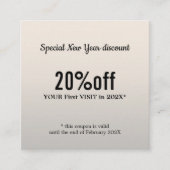 Minimale Elegant Faux Silver White Beauty Kortingskaartje (Voorkant)