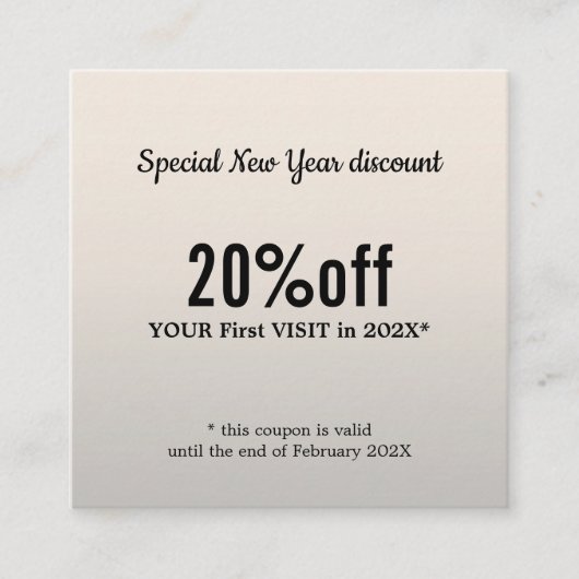 Minimale Elegant Faux Silver White Beauty Kortingskaartje (Voorkant)