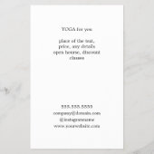 Minimale Elegant Faux Silver Yoga Instructor Flyer (Achterkant)
