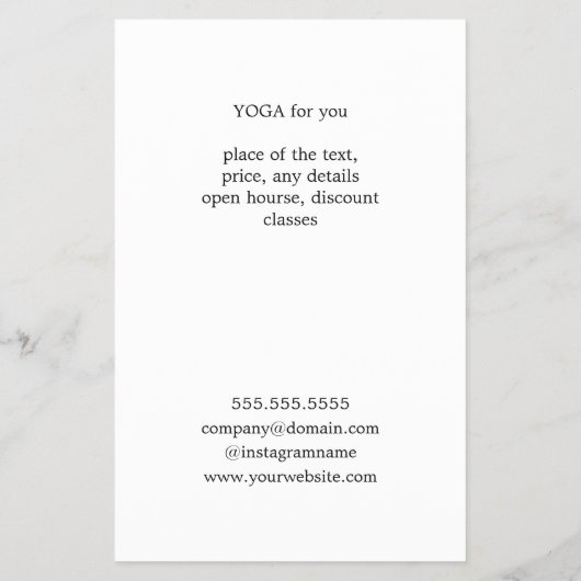 Minimale Elegant Faux Silver Yoga Instructor Flyer (Achterkant)