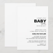 Minimale Elegant Formal Baby Girl douche Kaart (Voorkant / Achterkant)