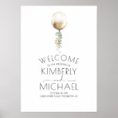Minimale Elegant Gold Ballon en Greenery Wedding Poster (Voorkant)