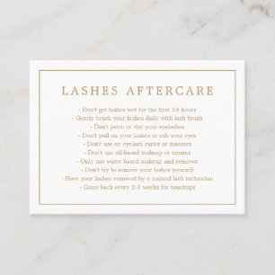 Minimale Elegant Gold Lashes Aftercare Visitekaartje