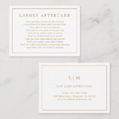 Minimale Elegant Gold Lashes Aftercare Visitekaartje (Voorkant / Achterkant)