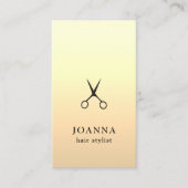 Minimale Elegant Golden Black Scissors Hair Visitekaartje (Voorkant)