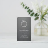 Minimale Elegant Gray White Apple-leraar Visitekaartje (Staand voorkant)