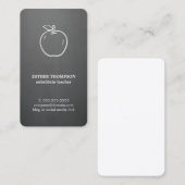 Minimale Elegant Gray White Apple-leraar Visitekaartje (Voorkant / Achterkant)