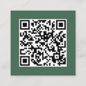 Minimale Elegant Green QR Code Consultant Vierkante Visitekaartje (Voorkant)
