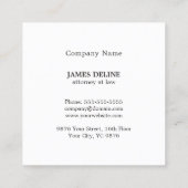 Minimale Elegant Grey Faux Gold Monogram Attorney Vierkante Visitekaartje (Achterkant)