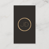 Minimale Elegant Grey Faux Gold Monogram Attorney Visitekaartje (Voorkant)