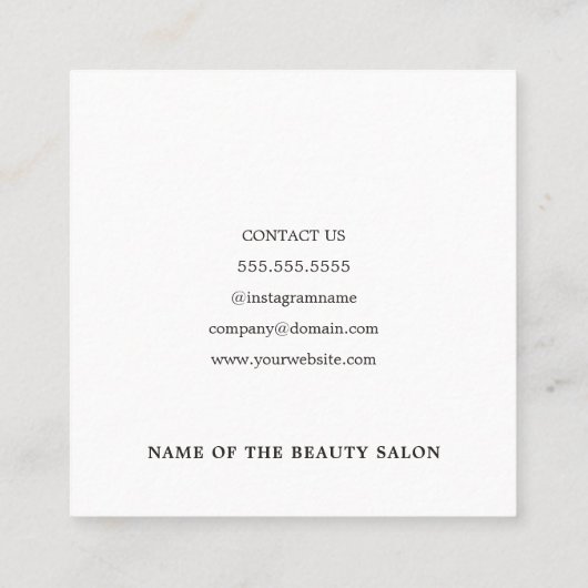 Minimale Elegant Grey Roos Scissors Hair Stylist Vierkante Visitekaartje (Achterkant)