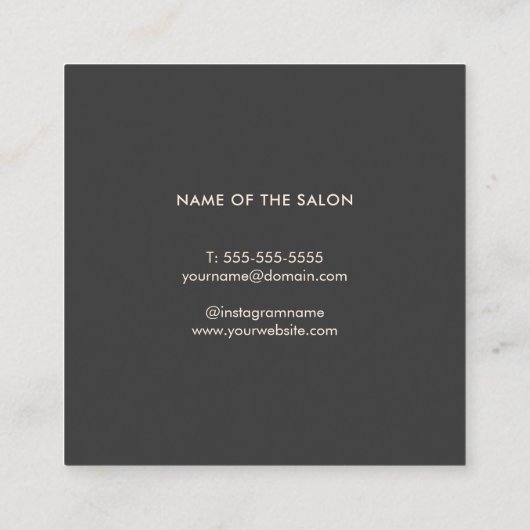 Minimale Elegant Grey Scissors Haarstylist Vierkante Visitekaartje (Achterkant)