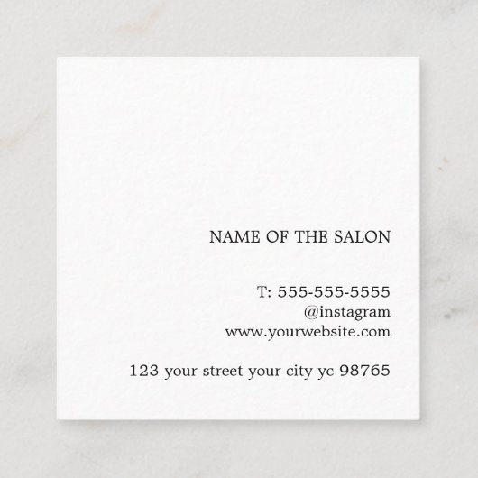 Minimale Elegant Grey Scissors Haarstylist Vierkante Visitekaartje (Achterkant)