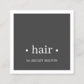 Minimale Elegant Grey White Haarstylist Vierkante Visitekaartje (Voorkant)