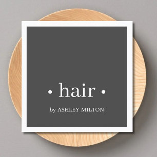 Minimale Elegant Grey White Haarstylist Vierkante Visitekaartje