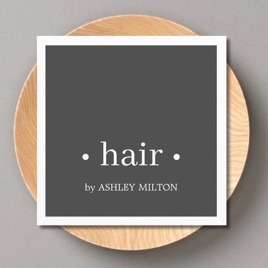 Minimale Elegant Grey White Haarstylist Vierkante Visitekaartje