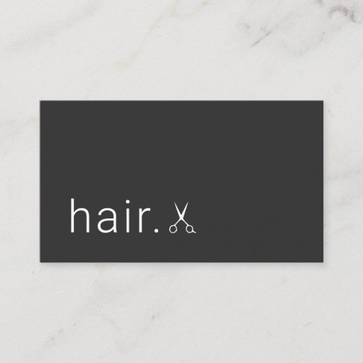 Minimale Elegant Grey White Scissors Haarstylist Visitekaartje (Voorkant)