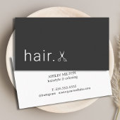 Minimale Elegant Grey White Scissors Haarstylist Visitekaartje