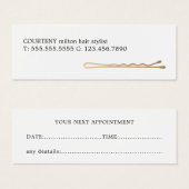 Minimale Elegant Hair Stylist Appointcard Mini Visitekaartjes (Voorkant /achterkant)