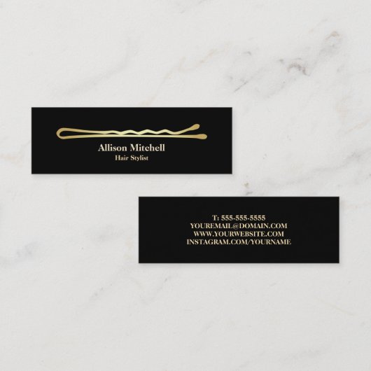 Minimale Elegant Hair Stylist Mini Visitekaartje (Voorkant / Achterkant)