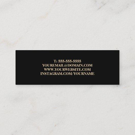 Minimale Elegant Hair Stylist Mini Visitekaartje (Achterkant)