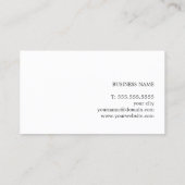 Minimale Elegant Ivory Black White Consultant Visitekaartje (Achterkant)