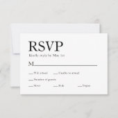 Minimale Elegant-keuzerwitbruiloft RSVP Kaartje (Voorkant)