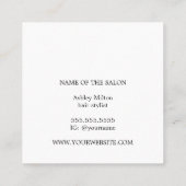 Minimale Elegant Kraft Black Scissors Haarstylist Vierkante Visitekaartje (Achterkant)