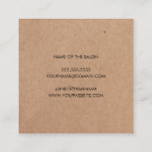 Minimale Elegant Kraft Black Scissors Haarstylist Vierkante Visitekaartje (Achterkant)