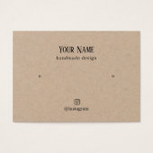 Minimale Elegant Kraft Gold Heart Harring Card Visitekaartje (Voorkant)