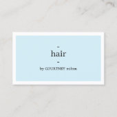 Minimale Elegant Light Blue Haarstylist Visitekaartje (Voorkant)