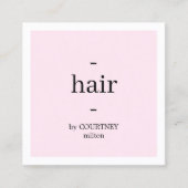 Minimale Elegant Light Roos White Haarstylist Vierkante Visitekaartje (Voorkant)