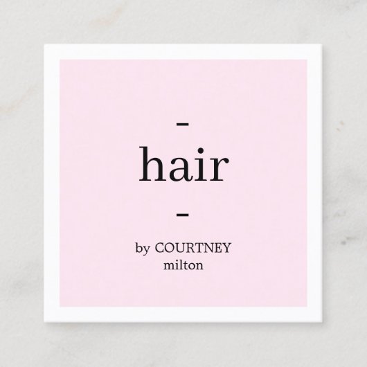 Minimale Elegant Light Roos White Haarstylist Vierkante Visitekaartje (Voorkant)