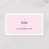 Minimale Elegant Light Roos White Haarstylist Visitekaartje (Voorkant)