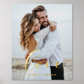Minimale Elegant Love Script Overlay Weddenfoto Folie Afdrukken (Voorkant)