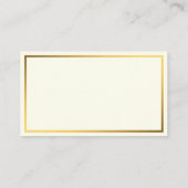 Minimale Elegant Modern Shiny Gold Lijst Editor Visitekaartje (Achterkant)