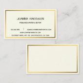 Minimale Elegant Modern Shiny Gold Lijst Editor Visitekaartje (Voorkant / Achterkant)