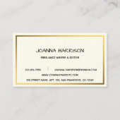 Minimale Elegant Modern Shiny Gold Lijst Editor Visitekaartje (Voorkant)