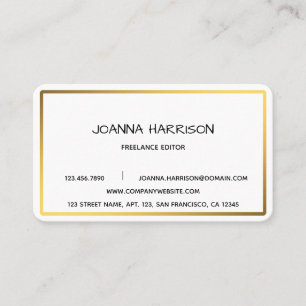 Minimale Elegant Modern Shiny Gold Lijst Editor Visitekaartje