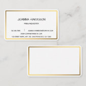 Minimale Elegant Modern Shiny Gold Lijst Editor Visitekaartje (Voorkant / Achterkant)