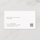 Minimale Elegant Moderne Simple Scan QR-code Visitekaartje (Voorkant)