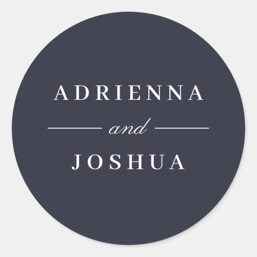 Minimale Elegant Monogram Wedding Ronde Sticker (Voorkant)