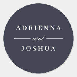 Minimale Elegant Monogram Wedding Ronde Sticker