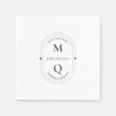 Minimale Elegant Monogram Wedding Servet (Voorkant)