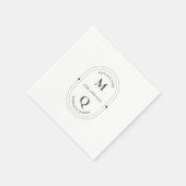 Minimale Elegant Monogram Wedding Servet (Hoek)