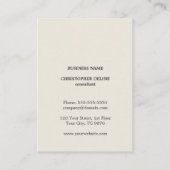 Minimale Elegant Old Monogram Consultant Visitekaartje (Achterkant)