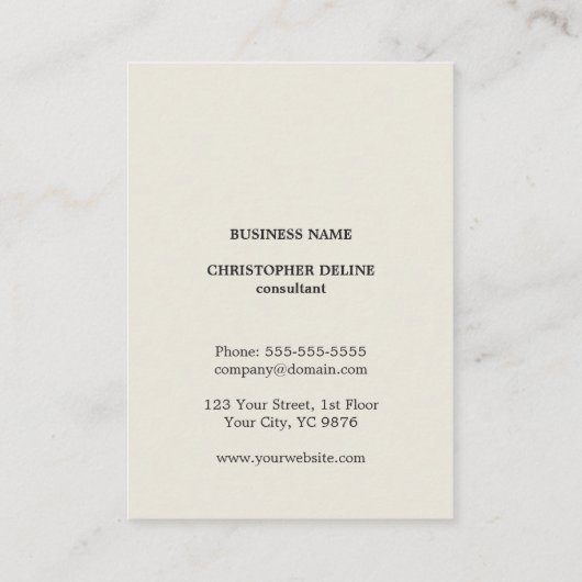 Minimale Elegant Old Monogram Consultant Visitekaartje (Achterkant)